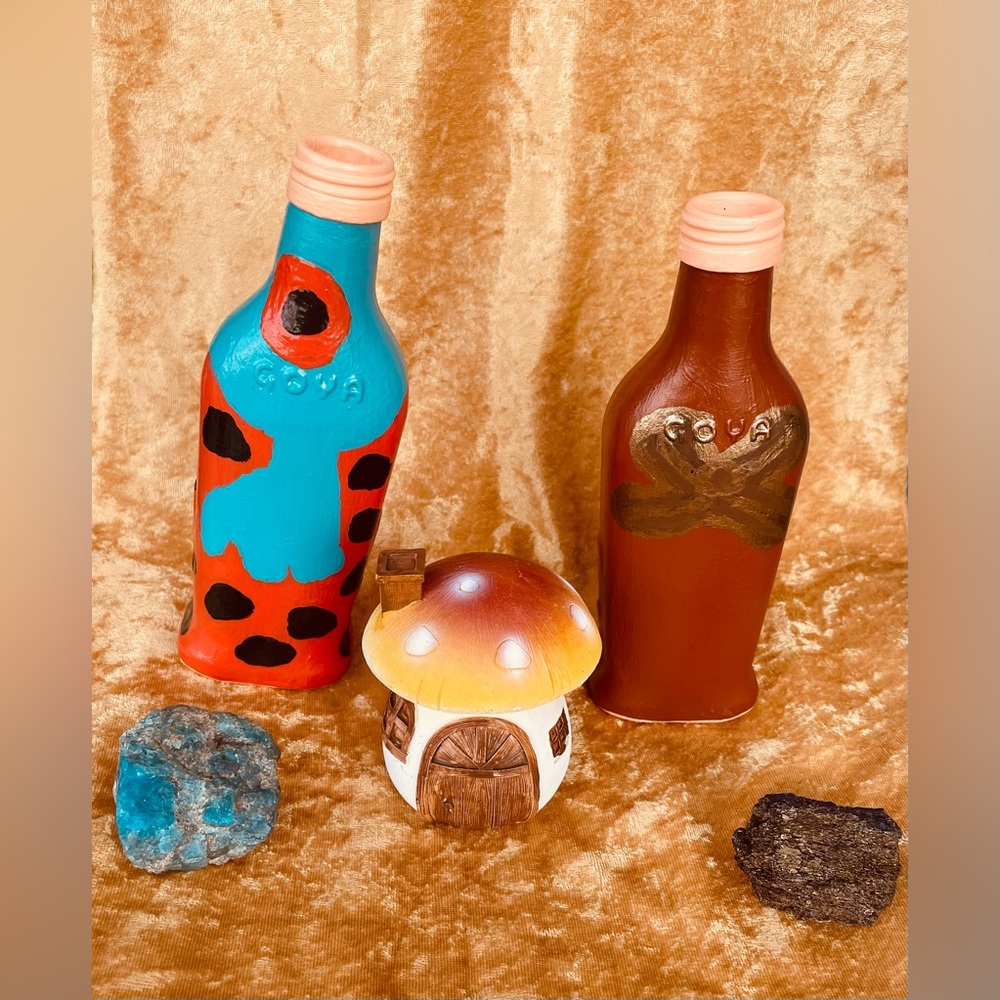 “Hand Crafted Fred Flintstone & Barney Rubble Gypsy Bottles (Set)